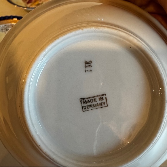 Germany Porcelain Pair Of 5 Blue And Gold Gilt Plates Grecian Small 5" in Size - Picture 4 of 8